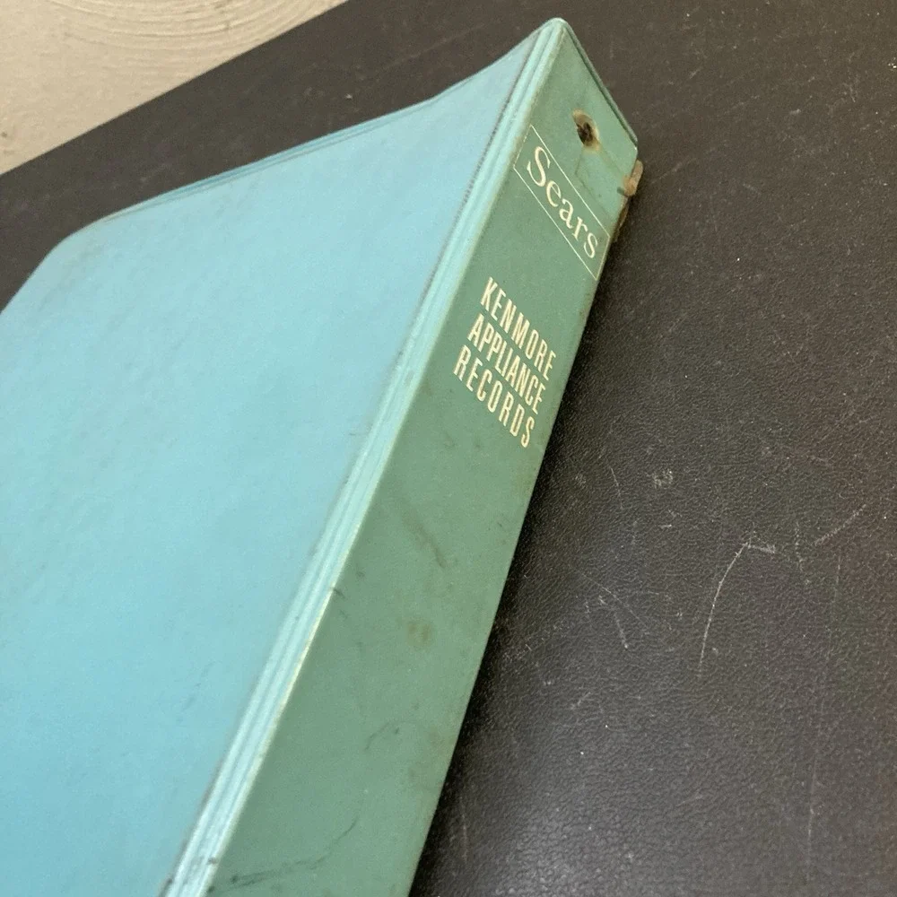 Sears Roebuck Kenmore Appliance Records Blue Binder (Empty) Vtg‎ Art Deco Folder